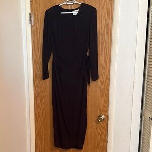 Vintage 90s CDC Rampage Long-Sleeve Wrap Dress Side Tie Size 11 Black